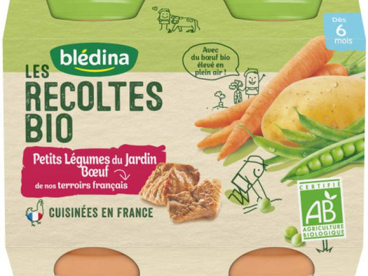 Bledina Recoltes Bio Legumes Du Jardin Boeuf 2x200 - tiboutik.re