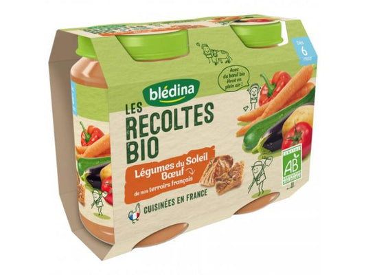 Bledina Recoltes Bio Legumes Du Soleil Boeuf 2x200 - tiboutik.re