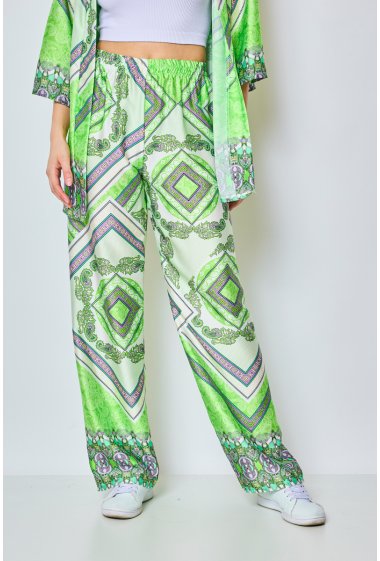 Ensemble kimono pantalon imprimé VERT