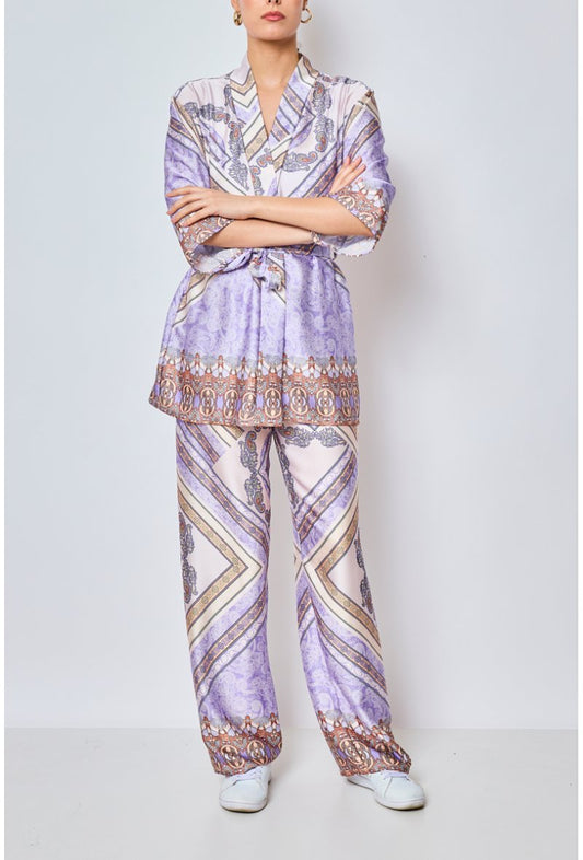 Ensemble kimono pantalon imprimé LILAS