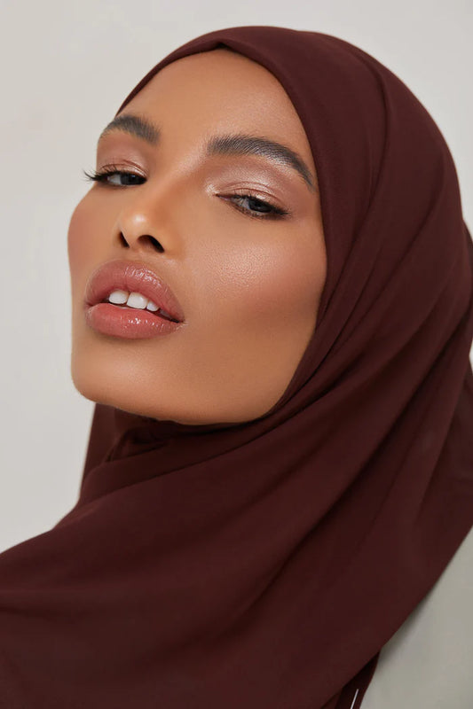 Hijab mousseline MARRON