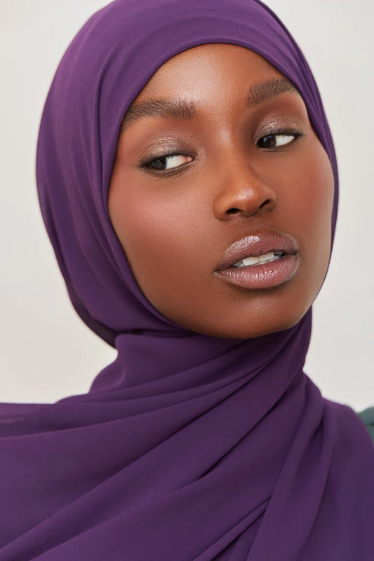 Hijab mousseline AUBERGINE