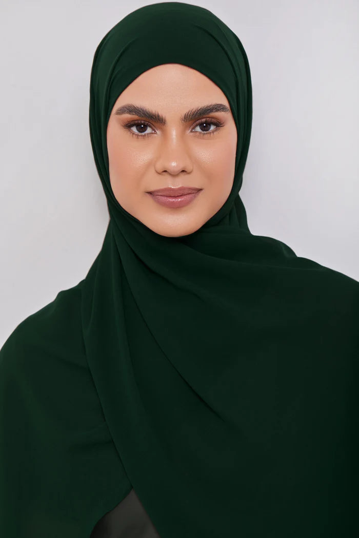 Hijab mousseline VERT FÔRET