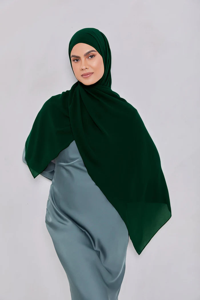 Hijab mousseline VERT FÔRET