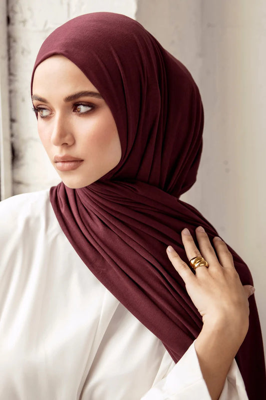 Hijab en jersey PREMIUM PRUNE