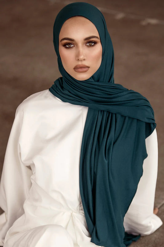 Hijab en jersey PREMIUM BLEU CANARD