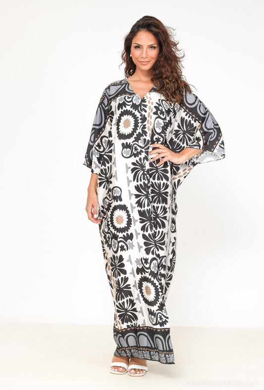 Robe imprimée fleur NOIR