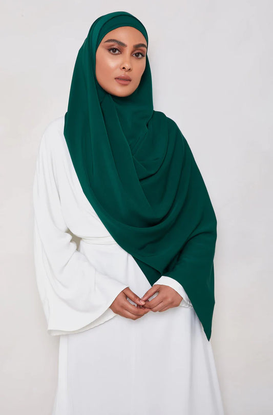 Hijab soie de Médine VERT FÔRET