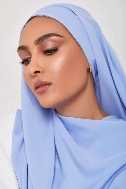 Hijab soie de Médine BLEU CIEL