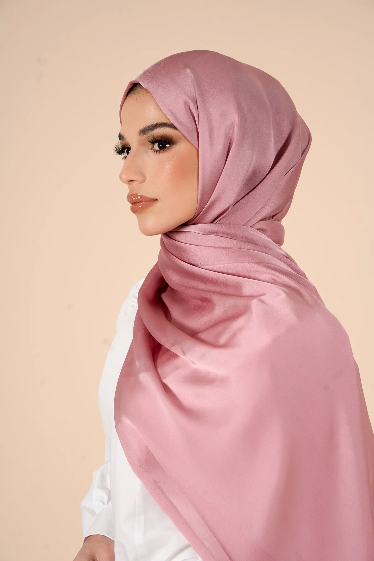 Hijab satin ROSE POUDRE