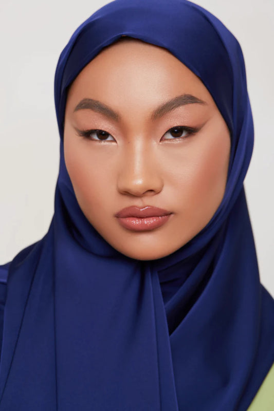 Hijab satin BLEU