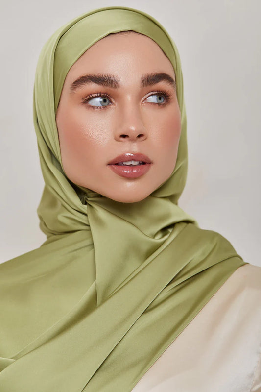 Hijab satin VERT POMME