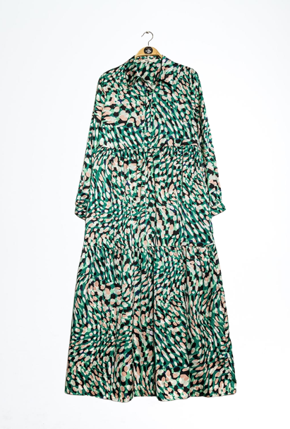 Robe imprimé léopard VERT