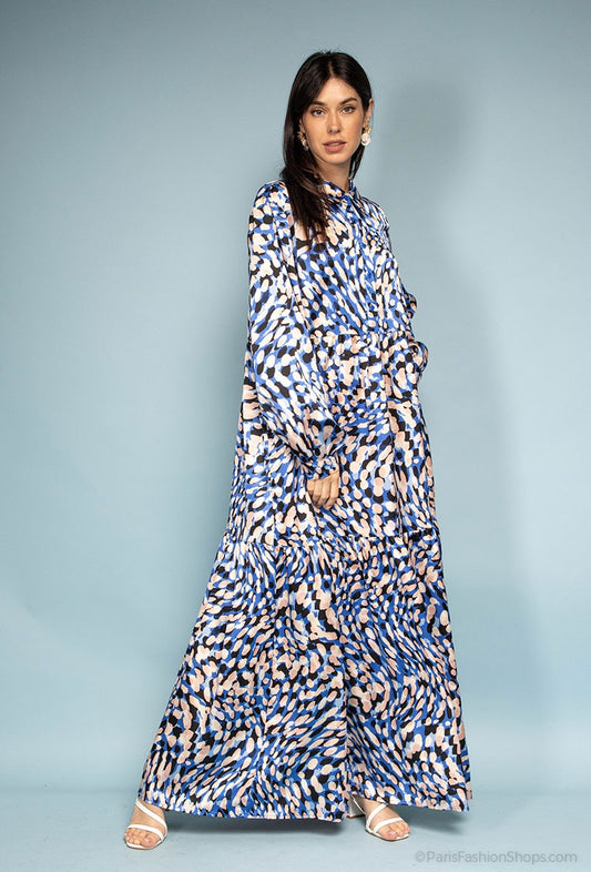 Robe imprimé léopard BLEU ROI
