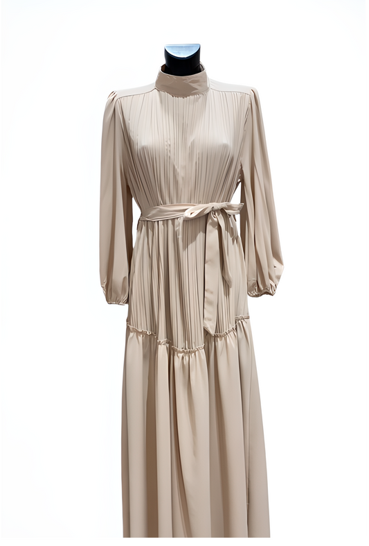Robe long plissée CREME