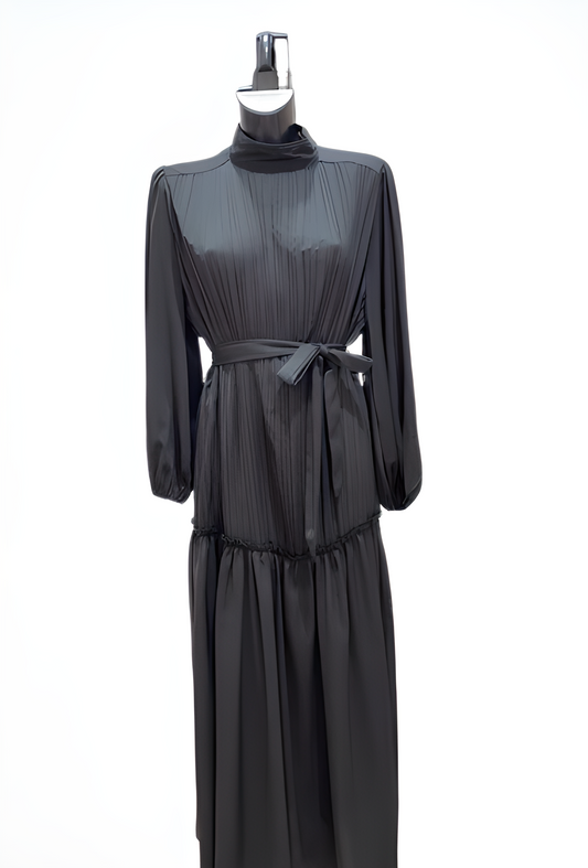 Robe long plissée NOIR