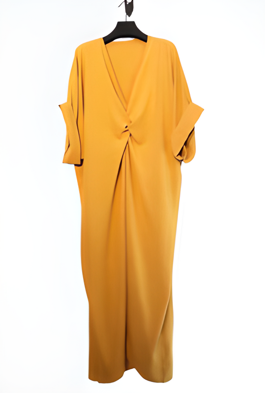 Robe à fronce MOUTARDE