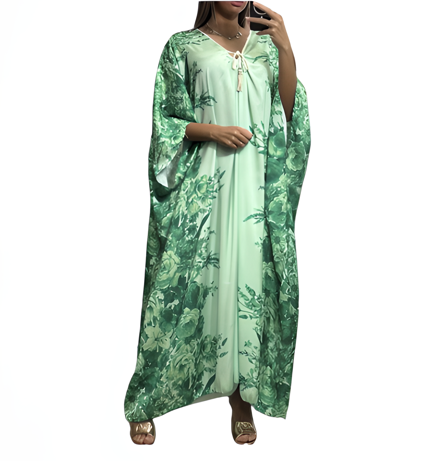 Robe ample satiné VERT